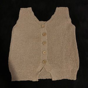 V-Neck Knit Button-Up Sweater Vest